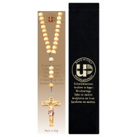 Rosary Exclusive Wood Tone with Crucifix + Velvet case