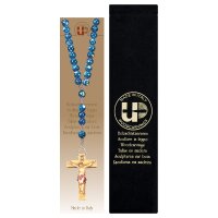 Rosary Exclusive Marbled Blue with Crucifix + Velvet case