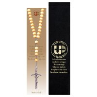 Rosary Exclusive Wood Tone with Pope Cross + Velvet case