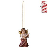 Heart Angel with lute with gold string + Gift box