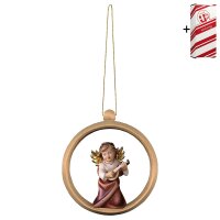 Heart Angel with lute - Wood sphere + Gift box