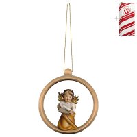 Heart Angel with notes - Wood sphere + Gift box
