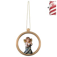Heart Angel with candle - Wood sphere + Gift box