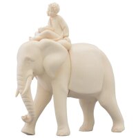 LI Elefant mit Elefantendiener sitzend