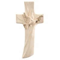 Cross with dove of peace ash wood