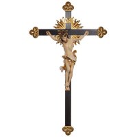 Cristo Leonardo con aureola -croce barocca con raggi