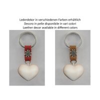 Schlüsselanhänger Herz/Leder Dekor
