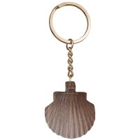 Key chain Shell pendant Piligrim Camino wood