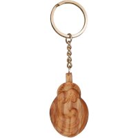 Keyring pendant, Holy Family in oliv wood