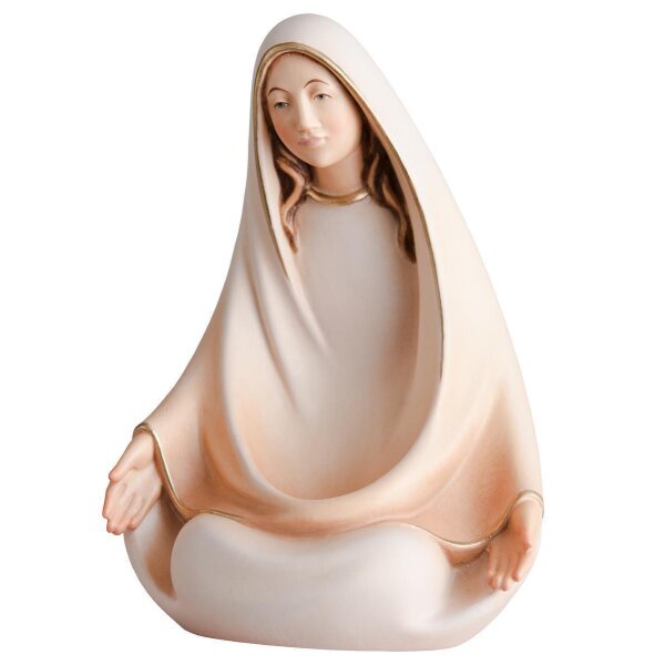 Madonna sitting with open hands Wooden