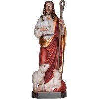 Jesus Good Shepherd wooden statue