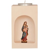 Candle holder with Our Lady of protection in niche