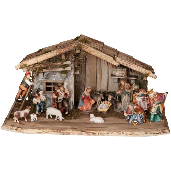 Stable Rasciesa with 16 Bethlehem Nativity figurin