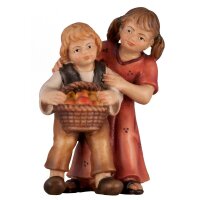 Kinderpaar mit Äpfelkorb
