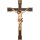 Kruzifix barock mit Gloriole auf romanischem Kreuz