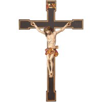 Crocifisso barocco su croce romanica