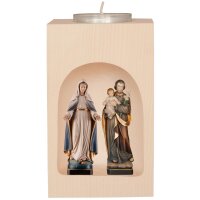 Candle holder with our Lady of grace and Joseph