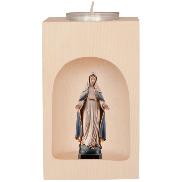 Candle holder with our Lady of Grace in Niche