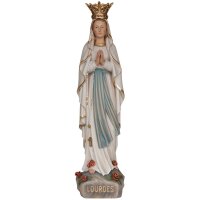 Madonna Lourdes con corona legno Valgardena
