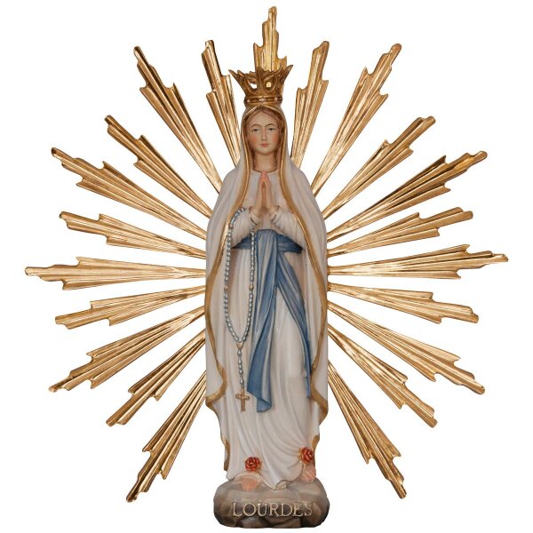 Madonna di Lourdes con corona e raggiera