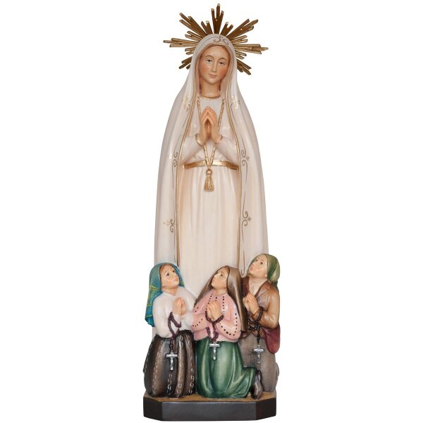 Madonna di Fatimá con pastorelli e aureola