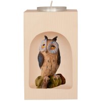 Candle Holder with owl in the niche