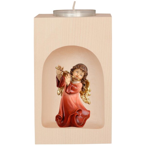 Candleholder with angel with flute