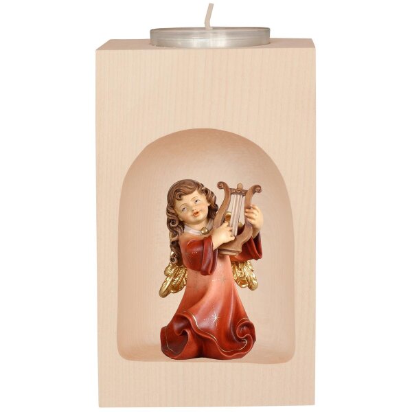 Candle holder with Angel with Lyra