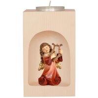 Candle holder with Angel with Lyra