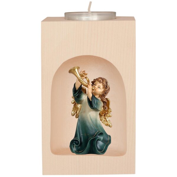 Candleholder with angel with Corn in the niche