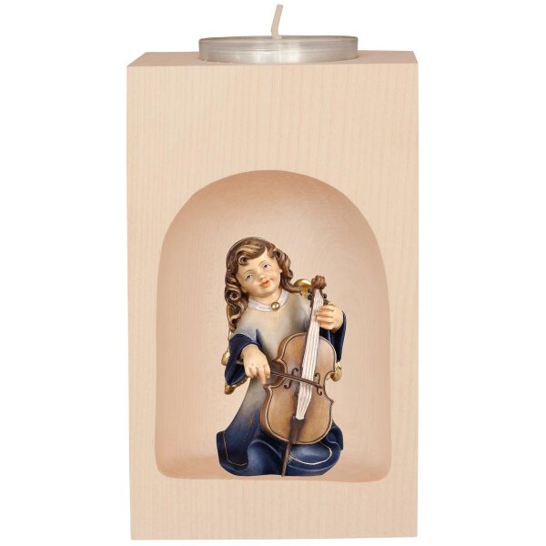 Candle holder with Angel with Cello in the Niche