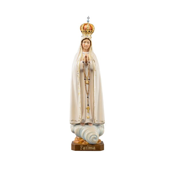 Madonna Fatima with crown and rosary
