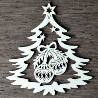 Baum mit Weihnachtskugeln - Laserschnitt