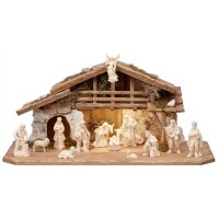HE Nativity set 17 pcs - Alpine stable with lighting