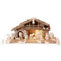 RA Nativity set 25 pcs - Alpine stable with lighting