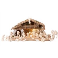 RA Nativity set 30 pcs - Alpine stable with lighting