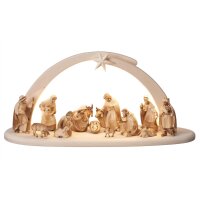 PE Nativity Set 16 pcs. - Stable Leonardo with lighting