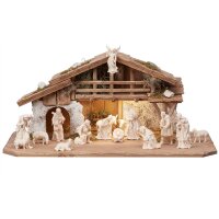 KO Nativity set 17 pcs - Alpine stable with lighting