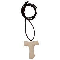 Maple Tau cross necklace - with brown leather strap