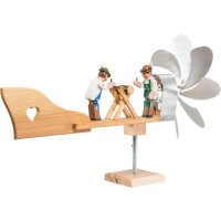Windmill double with 2 Wood-sawyers (larch wood)