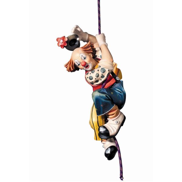 Clown rappeling - painted - 17,7 inch