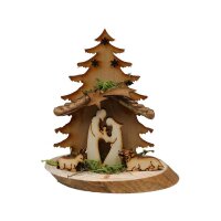 Nativity on base with fir tree