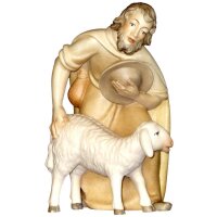 Hirt gebogen mit Schaf