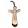 Croce traforata in legno di castagno