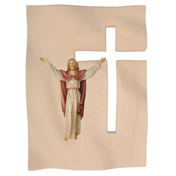 Kreuzplatte mit Aufstehungschristus in Color