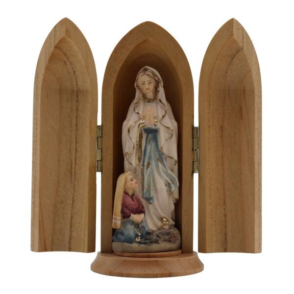 Madonna di Lourdes con Bernadette in nicchia