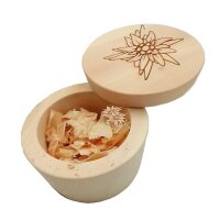 Casket with scent, edelweiss, Swiss Pine shavings