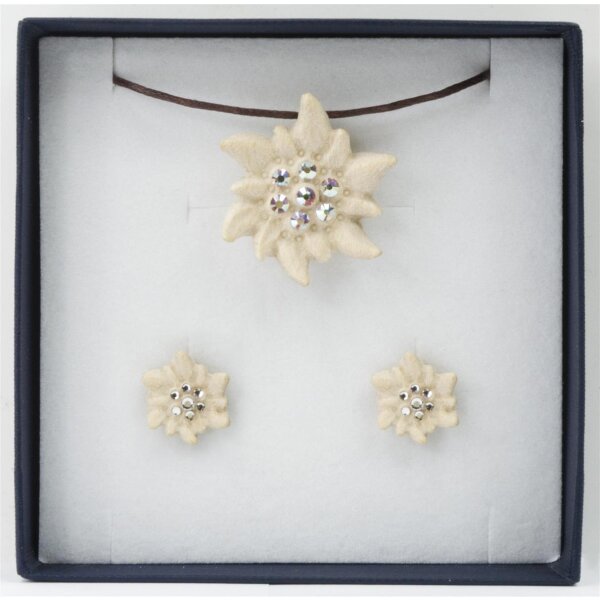 Schmuckset EDELWEISS mit Halskette und Ohrringe