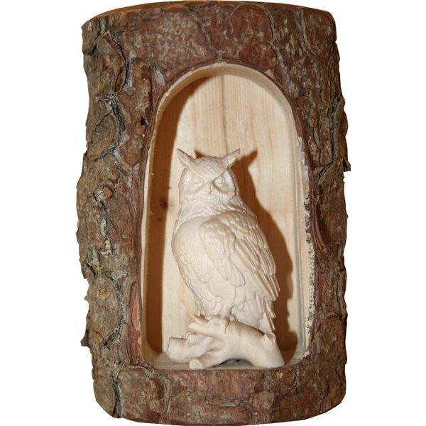 owl on tree in grotte - natural - 2,4 inch