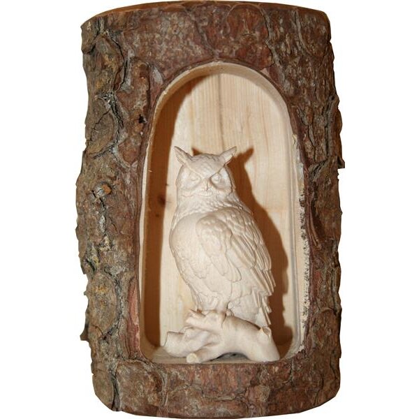 owl on tree in grotte - hued x3. - 2,4 inch